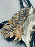 Detailed Southwest Vintage Sterling Silver Horse Bolo Tie-Nativo Arts