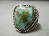 Importanrt Vintage Native American Navajo Carico Lake Turquoise Sterling Silver Ring-Nativo Arts