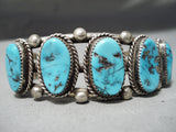 Authentic Vintage Native American Navajo Turquoise Sterling Silver Bracelet Old-Nativo Arts