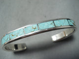 Gorgeous Zuni #8 Turquoise Mine Sterling Silver Bracelet Native American-Nativo Arts