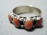 Beautiful Navajo Coral Sterling Silver Ring Native American-Nativo Arts