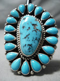 Colossal Important Vintage Native American Navajo Turquoise Sterling Silver Tonya Ring-Nativo Arts