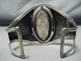 Rotating Center Vintage Native American Navajo Green Turquoise Sterling Silver Bracelet-Nativo Arts