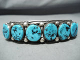 Important Vintage Native American Navajo Sleeping Beauty Turquoise Sterling Silver Bracelet-Nativo Arts