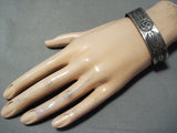 Early Whirling Logs Vintage Native American Navajo Sterling Silver Bracelet-Nativo Arts