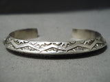 Detailed! Native American Sterling Silver Stamped Bracelet Cuff-Nativo Arts