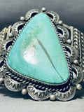 Scar Matrix Vintage Native American Navajo Light Green Turquoise Sterling Silver Bracelet-Nativo Arts