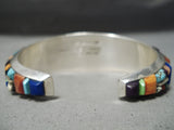 Detailed Zuni Turquoise Sterling Silver Bracelet Native American-Nativo Arts