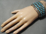 Superior Vintage Native American Navajo Turquoise Sterling Silver Bracelet Old-Nativo Arts