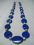 Exquisite Navajo Native American Lapis Sterling Silver Necklace-Nativo Arts