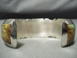 Highly Detailed Native American Navajo Royston Turquoise Inlay Sterling Silver Bracelet-Nativo Arts