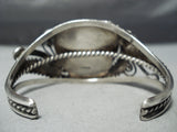 Supreme Detail Vintage Native American Navajo Early Turquoise Sterling Silver Bracelet Old-Nativo Arts