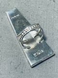 Towering Intricate Native American Navajo Space Inlay Turquoise Sterling Silver Ring-Nativo Arts