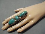 Important Vintage Native American Navajo Rick Martinez Royston Turquoise Sterling Silver Ring-Nativo Arts