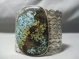One Of The Most Intense Spiderweb Turquoise Native American Navajo Sterling Silver Bracelet-Nativo Arts