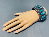 Grant Pawicki Astounding Vintage Native American Hopi Blue Diamond Sterling Silver Bracelet-Nativo Arts