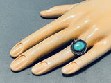 Easter Blue Turquoise Vintage Native American Navajo Sterling Silver Ring Old-Nativo Arts