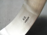 Authentic Vintage Native American Navajo Kirk Smith Sterling Silver Bracelet Old-Nativo Arts