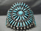 Exceptional Navajo Turquoise Sterling Silver Bracelet Native American-Nativo Arts