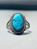 Gorgeous Vintage Native American Navajo Morenci Turquoise Sterling Silver Ring-Nativo Arts