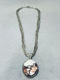 Tremendous Vintage Native American Navajo Wildhorse Turquoise Sterling Silver Necklace-Nativo Arts