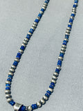 Wil Denetdale Native American Navajo Lapis Sterling Silver Necklace-Nativo Arts