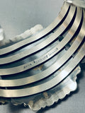 Most Unique Heavy Native American Navajo Coral Sterling Silver Jet Bracelet Cuff-Nativo Arts