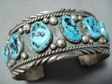 Marvelous Vintage Native American Navajo Sleeping Beauty Turquoise Sterling Silver Bracelet-Nativo Arts