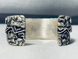 Bold One Of Best Vintage Native American Navajo #8 Turquoise Sterling Silver Bracelet-Nativo Arts