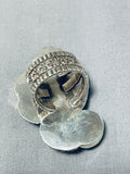 Outstanding Native American Navajo Kingman Turquoise Sterling Silver Chief Ring-Nativo Arts