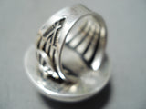 Important Vintage Native American Navajo Domed Turquoise Sterling Silver Ring-Nativo Arts