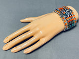 One Of The Most Intricate Vintage Native American Zuni Turquoise Sterling Silver Bracelet-Nativo Arts