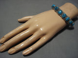Exceptional Vintage Navajo Turquoise Sterling Silver Native American Bracelet-Nativo Arts