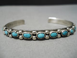 Amazing Vintage Native American Navajo Sky Blue Turquoise Sterling Silver Bracelet Old-Nativo Arts