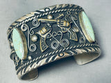 Double Revolver Vintage Turquoise Sterling Silver Bracelet-Nativo Arts