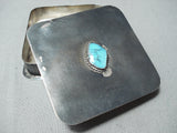 Incredible Vintage Native American Navajo Blue Diamond Turquoise Sterling Silver Trinket Box-Nativo Arts