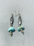 Incredible Vintage Native American Navajo Kingman Turquoise Sterling Silver Earrings-Nativo Arts