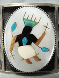 Native American One Of Biggest Best Vintage Navajo Kachina Turquoise Sterling Silver Bracelet-Nativo Arts