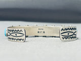 Striking Native American Navajo Sleeping Beauty Turquoise Sterling Silver Signed Bracelet-Nativo Arts
