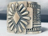 Concho Shield 137 Grams Vintage Native American Navajo Sterling Silver Bracelet Cuff-Nativo Arts