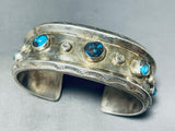 Bisbee Dream Turquoise Vintage Native American Navajo Sterling Silver Bracelet-Nativo Arts