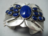 Huge Vintage Native American Navajo Lapis Sterling Silver Bracelet-Nativo Arts