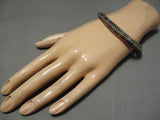 Incredible Vintage Native American Navajo Detailed Sterling Silver Hand Tooled Bracelet-Nativo Arts