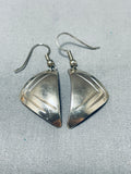 Exceptional Vintage Native American Navajo Sterling Silver Earrings-Nativo Arts