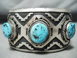 Important Vintage Native American Navajo Tony Singer Turquoise Sterling Silver Bracelet-Nativo Arts