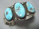 Native American Important Calvin Martinez Bisbee Turquoise Sterling Silver Bracelet-Nativo Arts