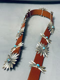 Star Light Star Bright Vintage Native American Navajo Turquoise Sterling Silver Concho Belt Old-Nativo Arts