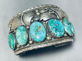 Rare Vintage Native American Navajo Signed 6 Royston Turquoise Sterling Silver Bracelet-Nativo Arts