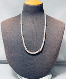 Native American Fabulous Vintage Santo Domingo Brown Shell Heishi Sterling Silver Necklace-Nativo Arts