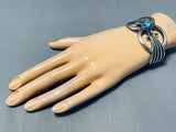 Bisbee Turquoise Rare Vintage Native American Navajo Sterling Silver Bracelet Old-Nativo Arts